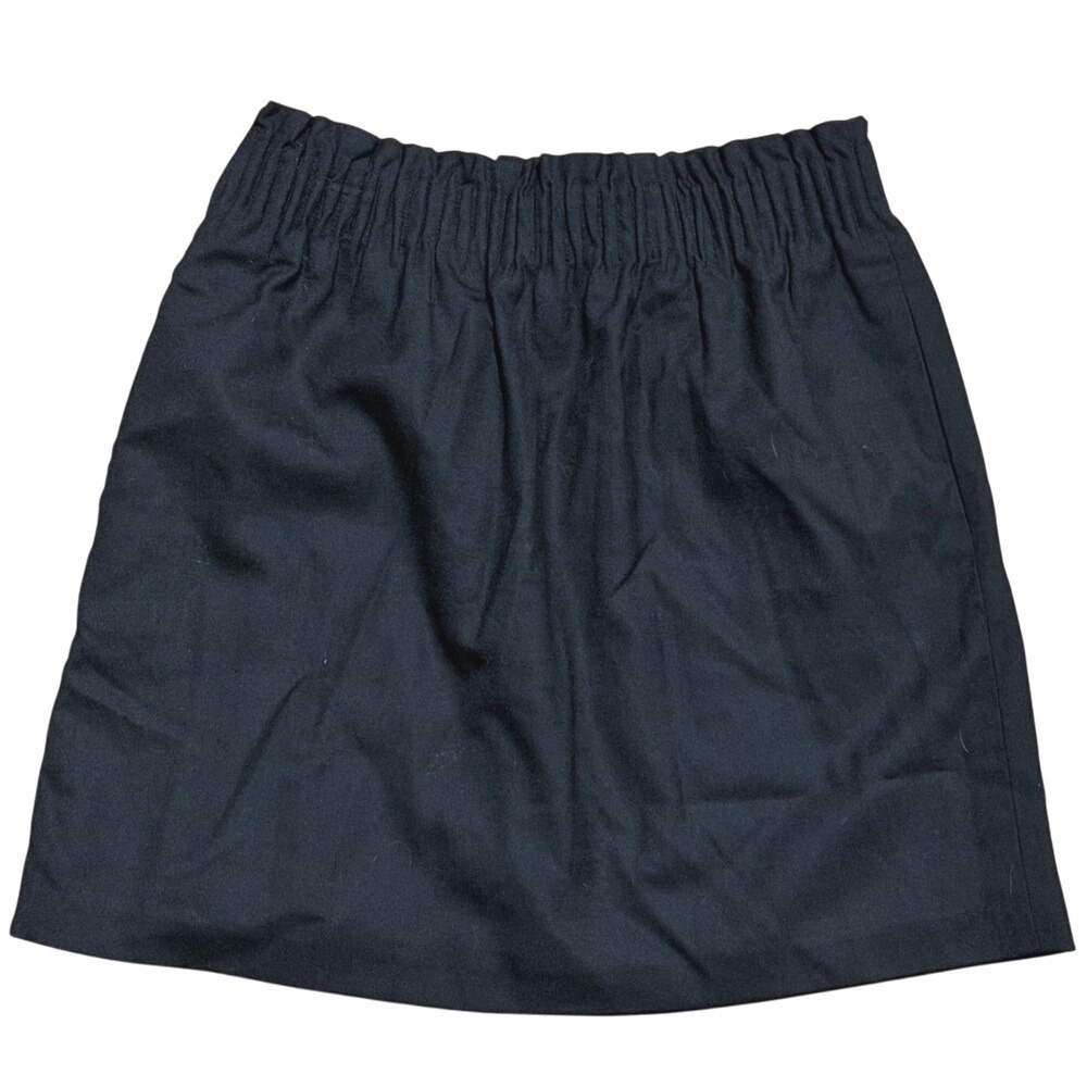 J. Crew Mini Skirt Size 2 Black Wool Career Wear Stylish Classic Preppy Pull On